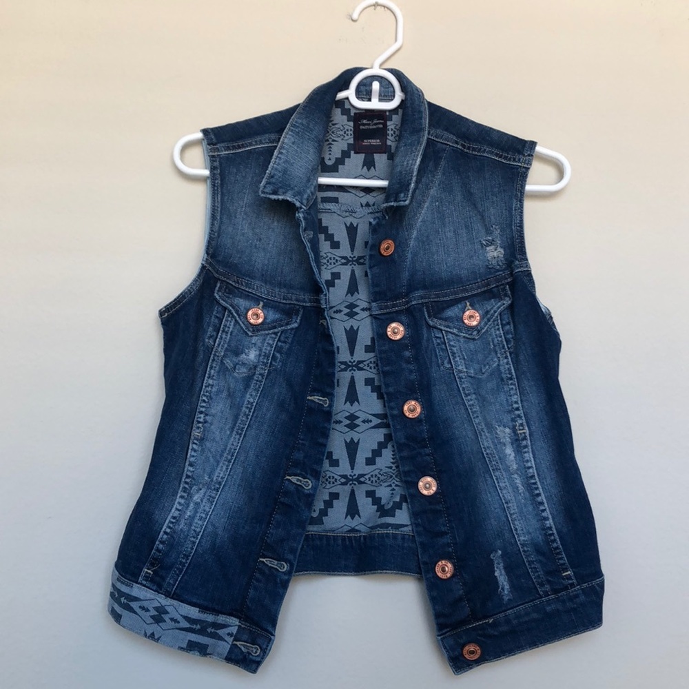 Distressed Denim Vest